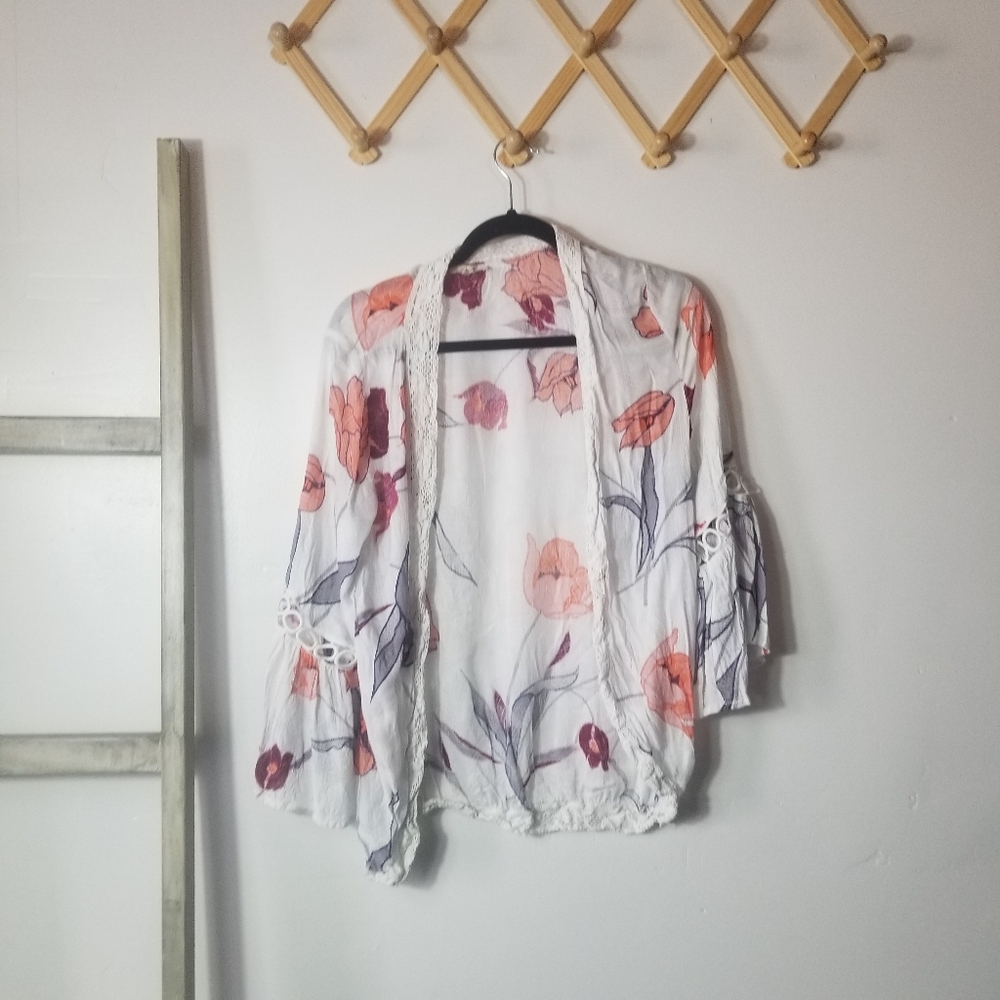 ODDY WOMEN'S FLORAL CARDIGAN SIZE SMALL/MEDIUM